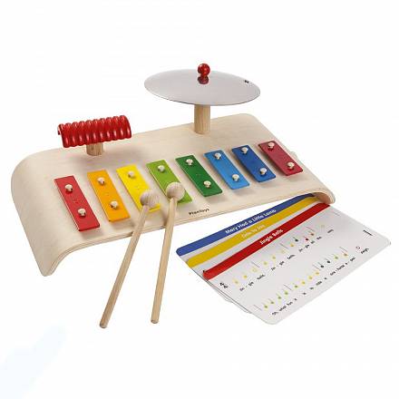 Музыкальный набор с ксилофоном, тарелкой и палочками 